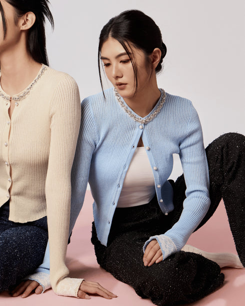 Jet Set Cardigan - Cloud Blue