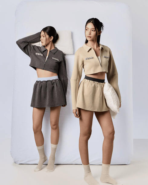 The Lounge Skirt Set - Jet Grey