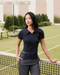 Contoured Polo Top - Navy