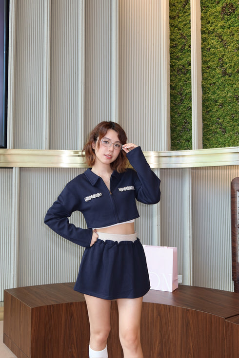 The Lounge Skirt Set - Midnight Blue