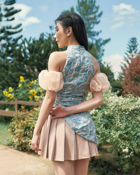 KTYY x MQ Blossom Pleated Dress - Blue