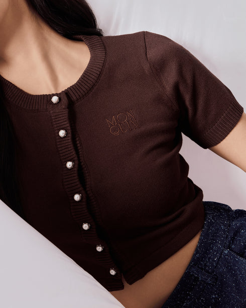 All Day Knitted Top - Choco