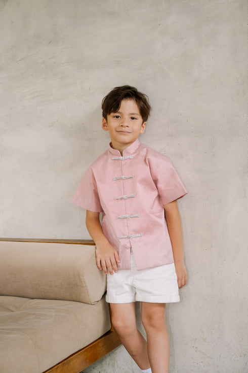 Oriental Luxe Mandarin Shirt (Blossom) - Boys