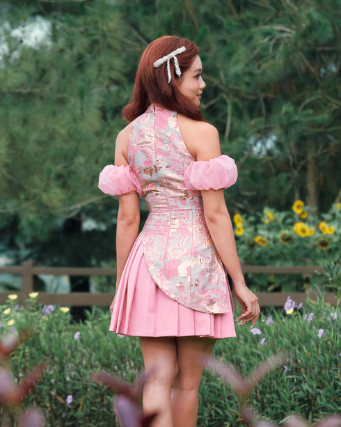 KTYY x MQ Blossom Pleated Dress - Pink